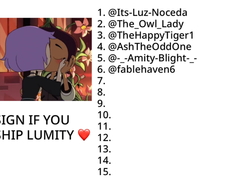 ❤ SIGN IF YOU SHIP LUMITY (LUZ X AMITY) ❤ remix