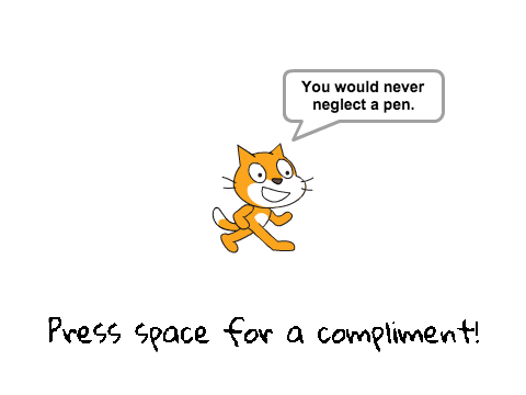 Get complimented by Scratch Cat