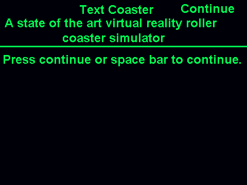 Text Based Roller Coaster