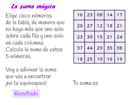 La suma mágica