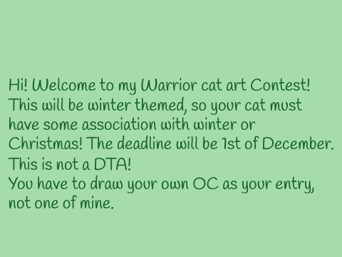 (OPEN!) Winter Themed Warrior cat art contest!