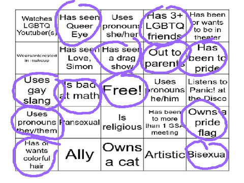 LGBTQ+ bingo! 