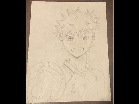 I drew Shoyo Hinata from Haikyuu