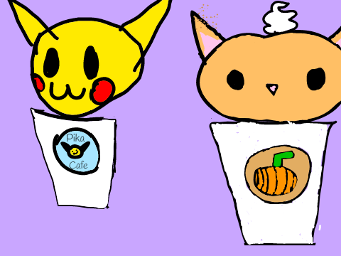 Coffee Cat -Art Tutorial #TutorialRemix (I drew the cat as Pikachu)