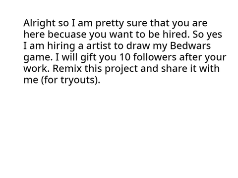 Hiring a Artist!