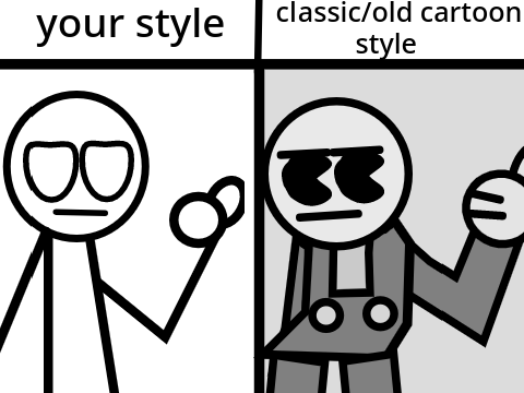 i will draw you in a classic/old cartoony way.