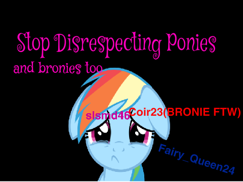 Stop Disrespecting Ponies And Bronies!