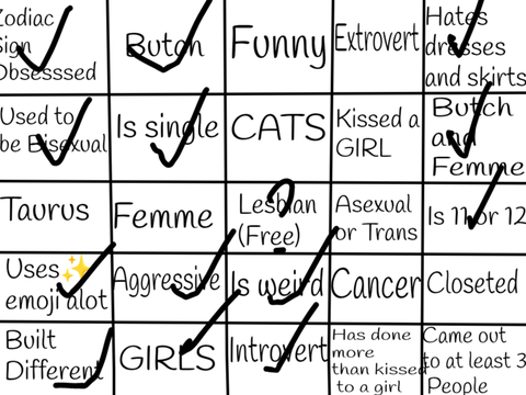 Self made Lesbian bingo remix