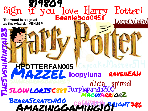 Sign if you love Harry Potter! beanieboo0451 remix
