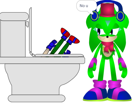 Saniko is stuck form the toilet