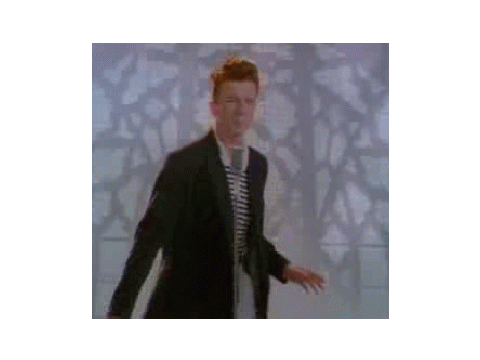 Rick Roll but there is no Control, Variable, or Event blocks.