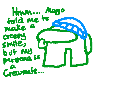 (Old unshared project) I challenged Mayo to a creepy smile contest