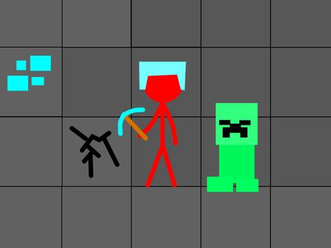 Animation of a Minecraft player, mining #All#Animations