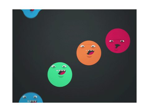(Looped) Raindrops with faces