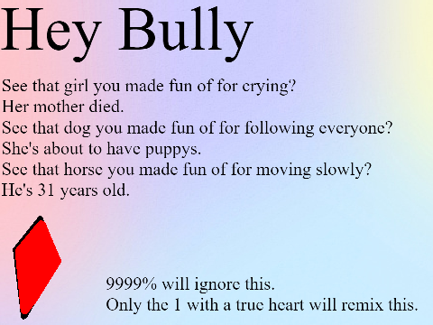 9999% will ignore this, Only the 1 with a true heart will remix. remix remix remix remix