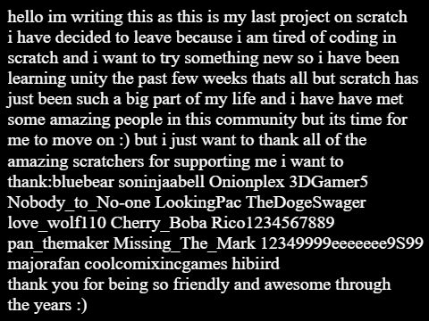 goodbye and thanks for everything! :)