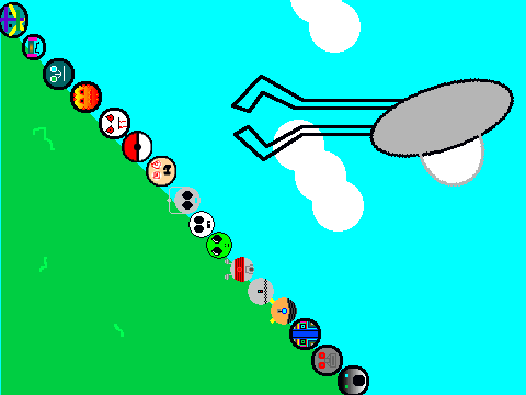 add your ball rolling down