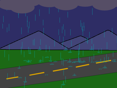 Raining on Countryroad