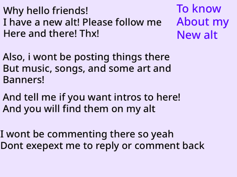 I have a new alt! And to know about it