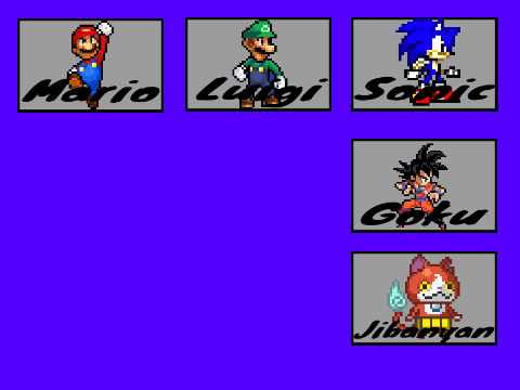 W.I.P. Super Smash Bros Gold menu