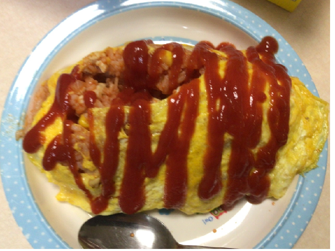 11月15日 晩飯 オムライス(((2日連続卵料理