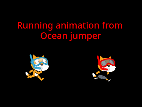 Running animation by Griffpatch with scuba.