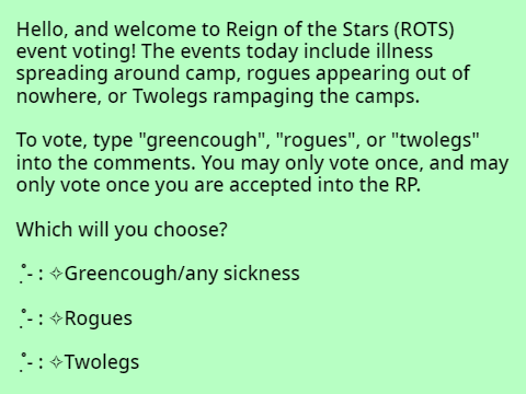 CLOSED ROTS Event Voting