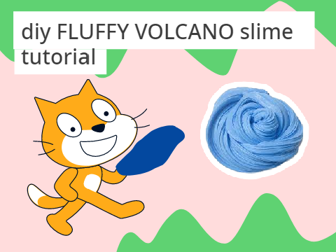 diy FLUFFY VOLCANO slime tutorial