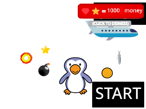 penguin catches things