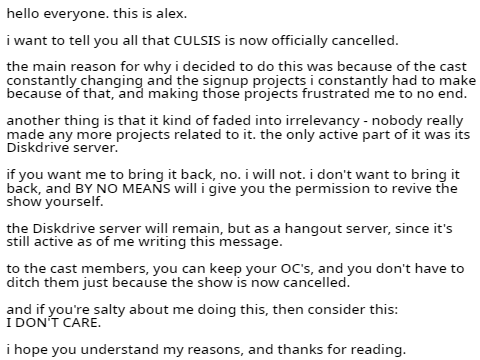 an important message regarding CULSIS