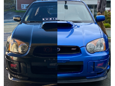 Blue and black