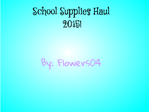 School Supplies 2015