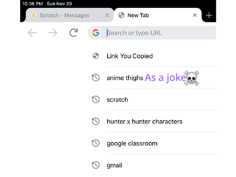My search history