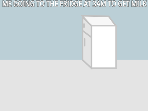 Me going to the fridge at 3am to get milk