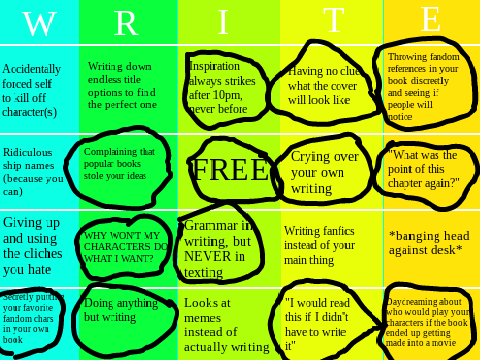 Author Bingo/Writer Bingo remix