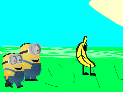 add yourself style of banana running from minions