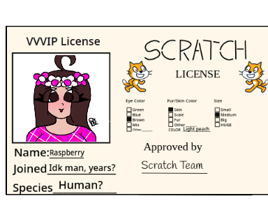 Raspy's scratch ID card