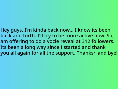I'm back~ Well kind of