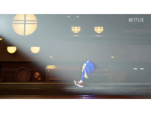 Prime Sonic getting hit by a truck while unfitting music plays