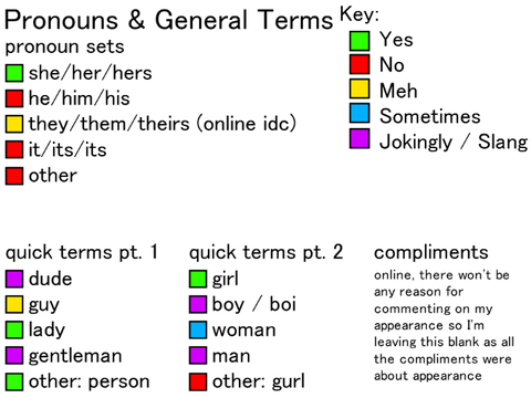 Terms & Pronouns Sheet remix