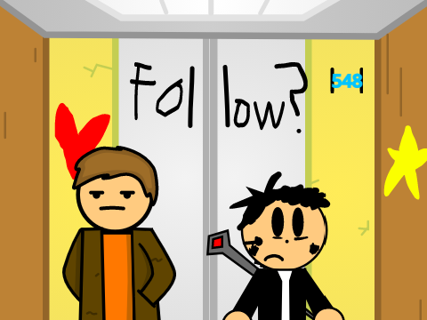 Add Yourself Waiting in the Elevator with 2 other people!