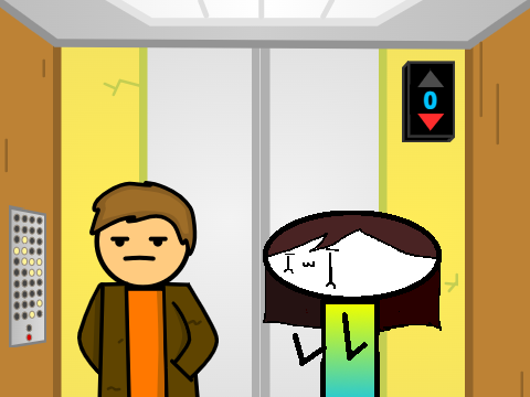  Me Waiting In The Lift With a Random Stranger