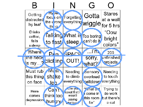 ADHD Bingo-