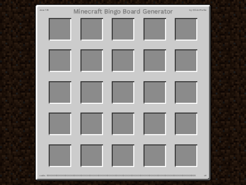 Minecraft Bingo Board Generator v4