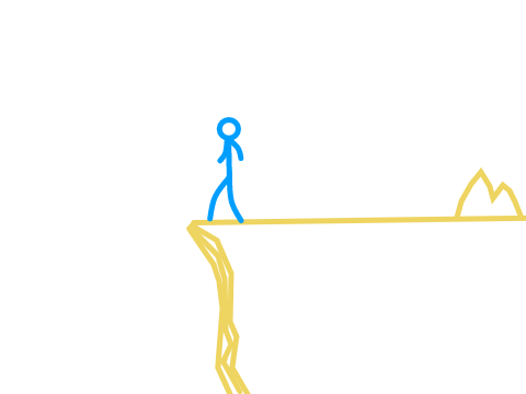 Stick Figure Falls Off Cliff - Animation