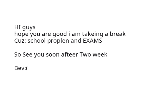 I will take a break