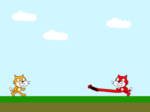 fight cat red and yellow (red:bot)