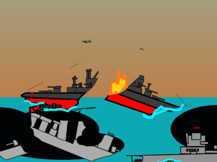 victorasian missile strike on titanian ships