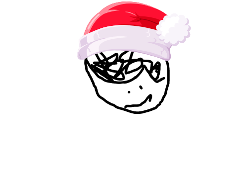 me in a santa hat