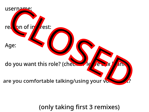 Guest auditions (CLOSED)